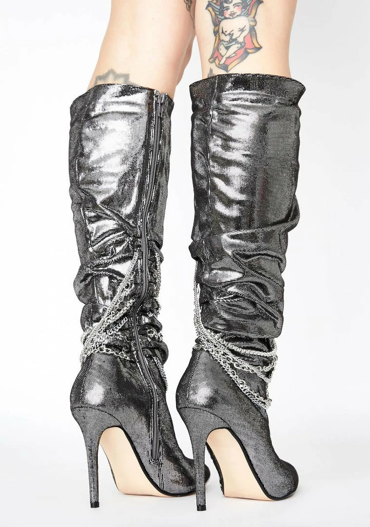 Discount 😍 Lemon Drop By Privileged Chrome Spandau Knee High 🥾 Boots 🥾 Boots & Booties 💯 4 Lemon Drop By Privileged Chrome Spandau Knee High Boots Boots & Booties