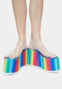 Lemon Drop By Privileged Rainbow Zahara Platform Sandals Platforms