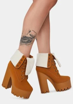 Lemon Drop By Privileged Platforms Camel Riana Platform Boots
