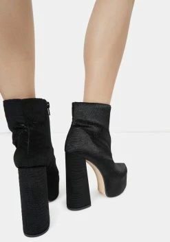 Lemon Drop By Privileged Black Kareen Ankle Boots Platforms