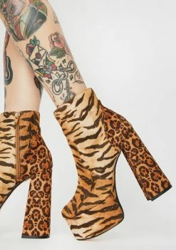 Lemon Drop By Privileged Animal Print Zimia Boots