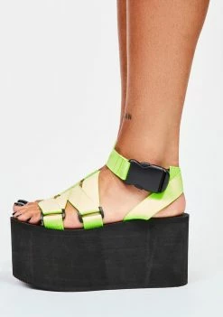 Lemon Drop By Privileged Yellow Lullaby Platform Sandals