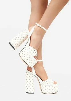 Lemon Drop By Privileged White Lanzi Platform Heels Platforms