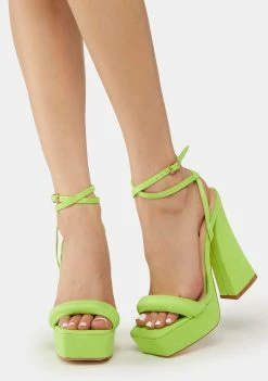 Wholesale π Lemon Drop By Privileged Neon Green Yesenia Platform π Heels π 7 Lemon Drop By Privileged Neon Green Yesenia Platform Heels