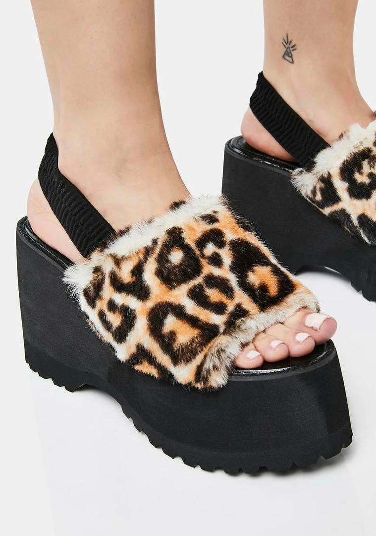 Hot Sale π Lemon Drop By Privileged Leopard Paladin Faux Fur π©΄ Sandals Platform π Heels π 2 Lemon Drop By Privileged Leopard Paladin Faux Fur Sandals Platform Heels