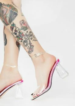 Lemon Drop By Privileged Pink Briela Clear Heels