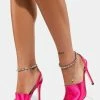 Lemon Drop By Privileged Fuchsia Tinny Peep Toe Heels
