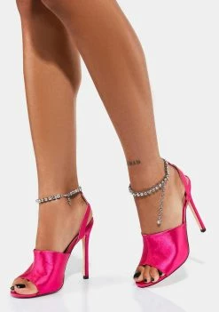 Lemon Drop By Privileged Fuchsia Tinny Peep Toe Heels