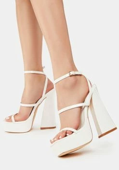 Lemon Drop By Privileged White Howler Platform Heels