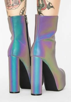 Best reviews of ✨ Lemon Drop By Privileged Act Up Reflective Platform 🥾 Boots ⌛ 7 Lemon Drop By Privileged Act Up Reflective Platform Boots