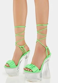 Cheapest π₯° Lemon Drop By Privileged Neon Green Inez Platform π Heels π 8 Lemon Drop By Privileged Neon Green Inez Platform Heels