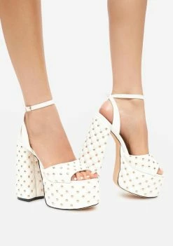Lemon Drop By Privileged White Lanzi Platform Heels Platforms