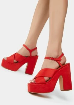 Cheap β Lemon Drop By Privileged Red Sunniva Faux Suede Platform π Heels β 9 Lemon Drop By Privileged Red Sunniva Faux Suede Platform Heels