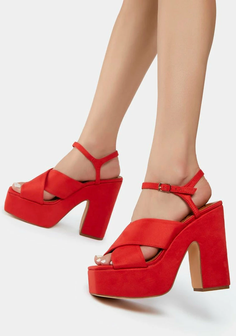 Cheap β Lemon Drop By Privileged Red Sunniva Faux Suede Platform π Heels β 5 Lemon Drop By Privileged Red Sunniva Faux Suede Platform Heels