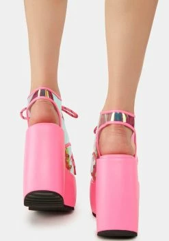 Cheapest π₯° Lemon Drop By Privileged Pink Saphira Platform Wedges βοΈ 9 Lemon Drop By Privileged Pink Saphira Platform Wedges