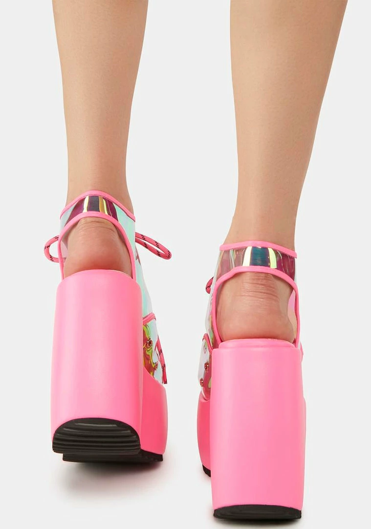 Cheapest π₯° Lemon Drop By Privileged Pink Saphira Platform Wedges βοΈ 5 Lemon Drop By Privileged Pink Saphira Platform Wedges