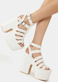 Lemon Drop By Privileged White Astridd Platform Heels