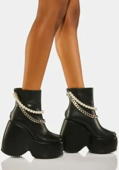 Lemon Drop By Privileged Black Dolores Ankle Boots Platform Boots