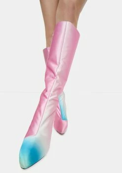 Lemon Drop By Privileged Boots & Booties Yellow Pink Laurette Knee High Boots