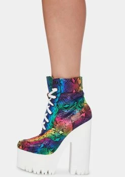 Lemon Drop By Privileged Rainbow Uileam Platform Boots