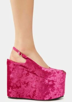 Lemon Drop By Privileged Fuchsia Admire Platform Wedges