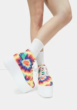 Lemon Drop By Privileged Platforms Barletta Tie Dye Platform Sneakers
