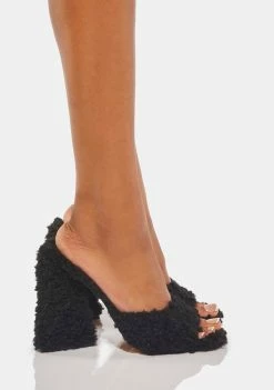 Lemon Drop By Privileged Black Chandlar Fluffy Heels