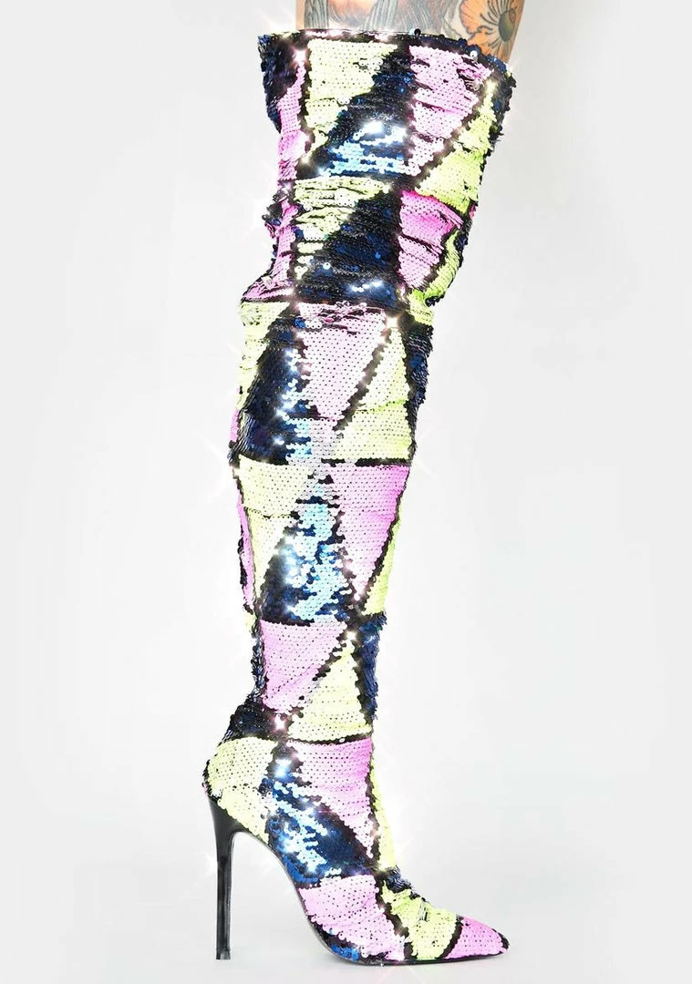 Hot Sale 👍 Lemon Drop By Privileged Yasmania Thigh High 🥾 Boots 💯 1 Lemon Drop By Privileged Yasmania Thigh High Boots