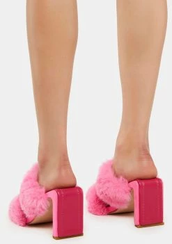 Hot Sale 𧨠Lemon Drop By Privileged Pink Arlet Faux Fur π Heels Fluffy π Heels π 9 Lemon Drop By Privileged Pink Arlet Faux Fur Heels Fluffy Heels