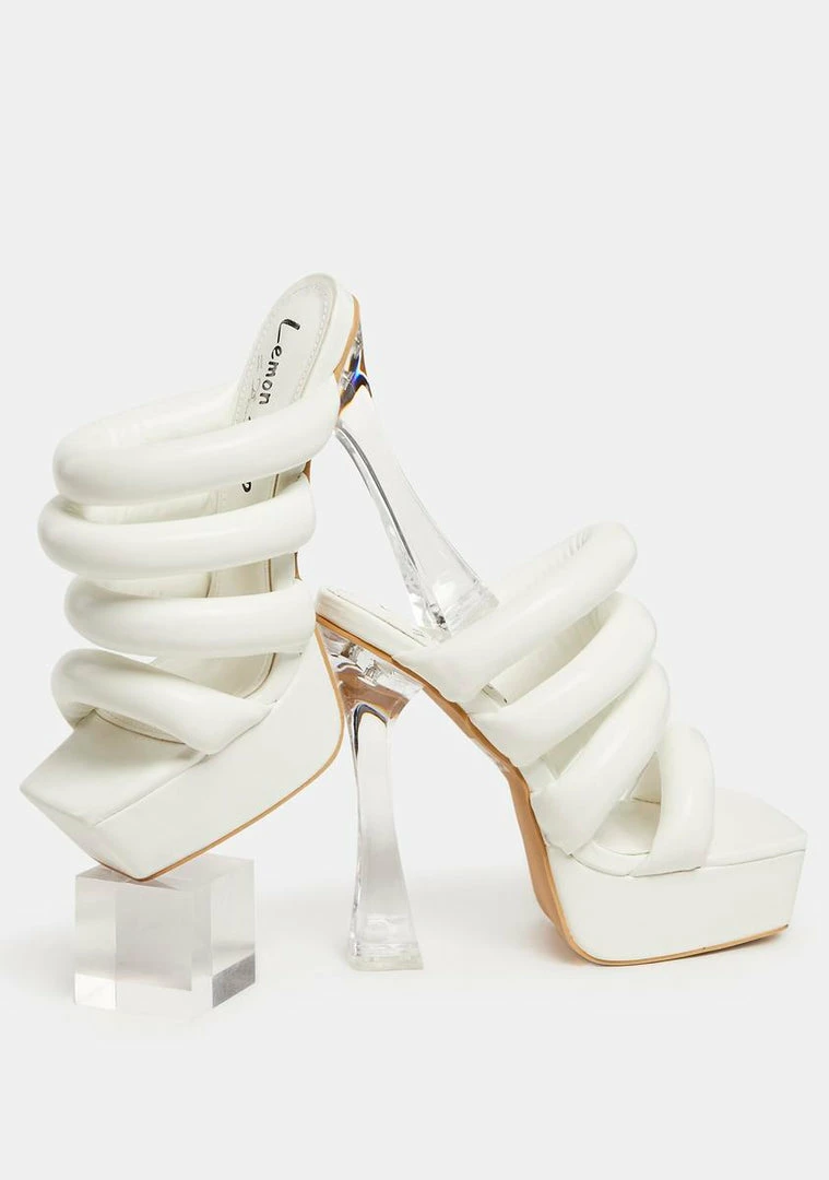 Flash Sale π Lemon Drop By Privileged White Namora Clear π Heels π 5 Lemon Drop By Privileged White Namora Clear Heels