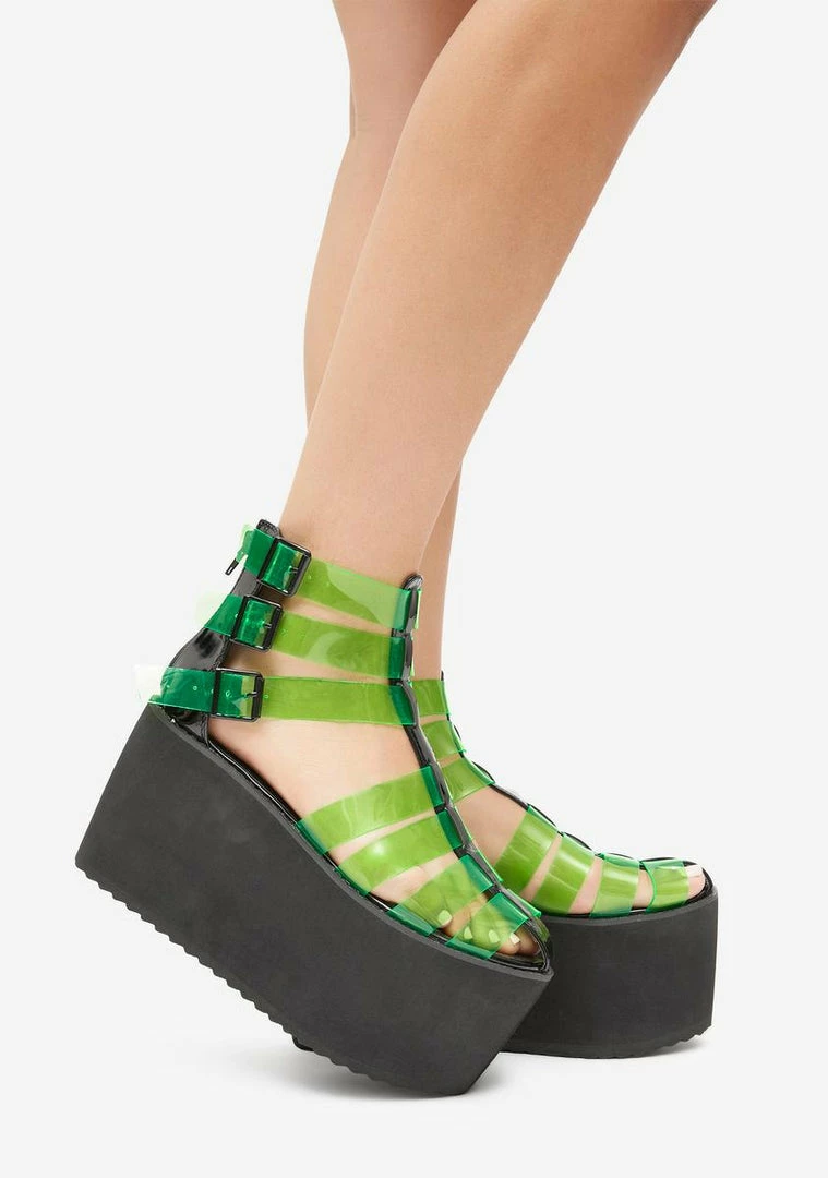 Hot Sale βοΈ Lemon Drop By Privileged Green Pest Platform π©΄ Sandals π€© 2 Lemon Drop By Privileged Green Pest Platform Sandals