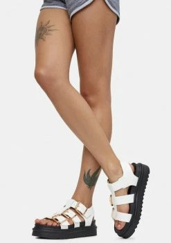 Lemon Drop By Privileged White Laeticia Gladiator Sandals