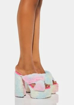 Lemon Drop By Privileged Rainbow Joey Fluffy Platform Heels