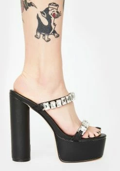 Lemon Drop By Privileged Platforms Black Orestas Platform Heels