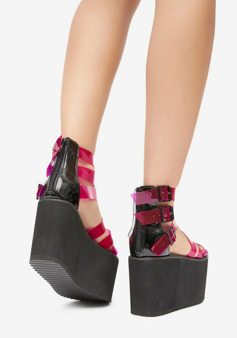 Outlet π Lemon Drop By Privileged Platforms Fuchsia Pest Platform π©΄ Sandals π 4 Lemon Drop By Privileged Platforms Fuchsia Pest Platform Sandals