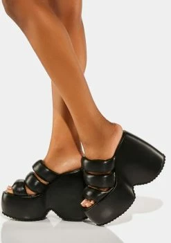 Cheap β€οΈ Lemon Drop By Privileged Black Winter Platform π©΄ Sandals π 7 Lemon Drop By Privileged Black Winter Platform Sandals