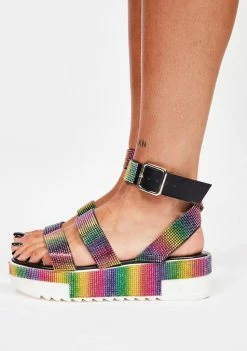 Lemon Drop By Privileged Platforms Rainbow Tyriq Platform Sandals