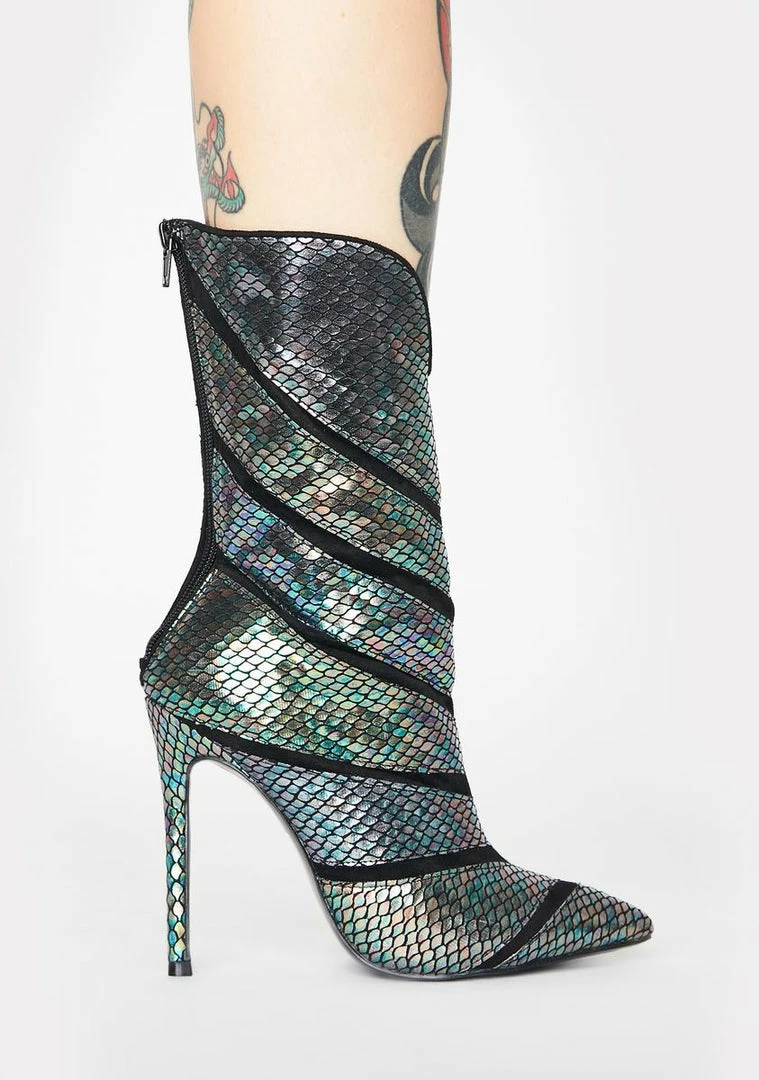 Best Pirce 🤩 Lemon Drop By Privileged 🥾 Boots & Booties Plushin Metallic Snakeskin 🥾 Boots 🥰 2 Lemon Drop By Privileged Boots & Booties Plushin Metallic Snakeskin Boots