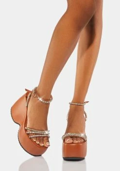 Lemon Drop By Privileged Brown Ramsey Platform Heels Platforms