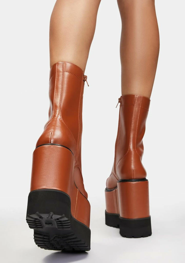 Cheap π Lemon Drop By Privileged Cognac Dizzy Platform π₯Ύ Boots 𧨠4 Lemon Drop By Privileged Cognac Dizzy Platform Boots