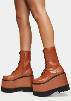 Cheap π Lemon Drop By Privileged Cognac Dizzy Platform π₯Ύ Boots 𧨠6 Lemon Drop By Privileged Cognac Dizzy Platform Boots