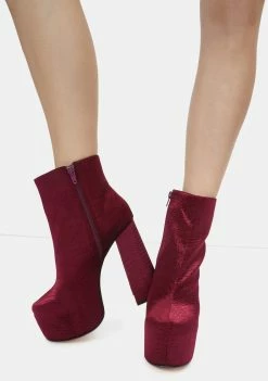 Lemon Drop By Privileged Burgundy Kareen Ankle Boots Platforms