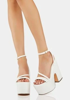 Lemon Drop By Privileged White Jicole Platform Heels