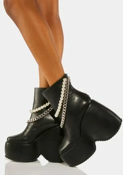 Lemon Drop By Privileged Black Dolores Ankle Boots Platform Boots