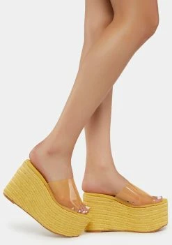 Lemon Drop By Privileged Yellow James Platform Sandals