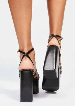 Lemon Drop By Privileged Platforms Black Tornado Platform Heels