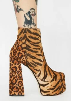 Lemon Drop By Privileged Animal Print Zimia Boots