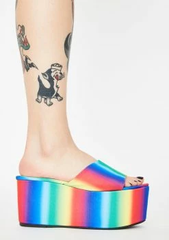 Lemon Drop By Privileged Rainbow Lenox Platform Sandals