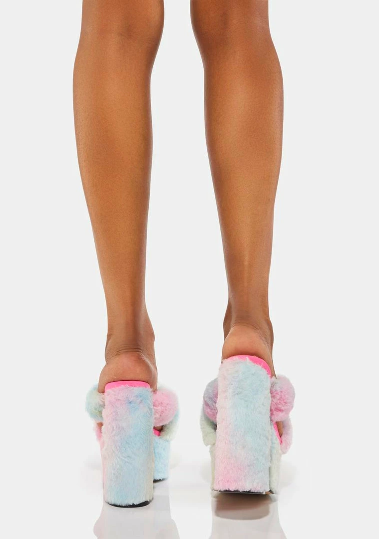 Best Sale π Lemon Drop By Privileged Rainbow Joey Fluffy Platform π Heels π 4 Lemon Drop By Privileged Rainbow Joey Fluffy Platform Heels