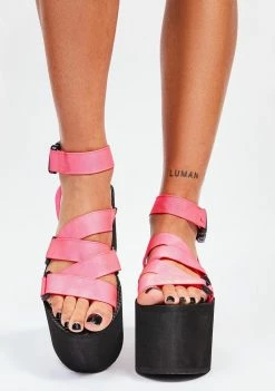Cheap π₯ Lemon Drop By Privileged Pink Lullaby Platform π©΄ Sandals π€© 6 Lemon Drop By Privileged Pink Lullaby Platform Sandals